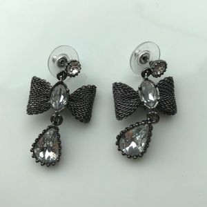 Betsey Johnson mesh bow earrings